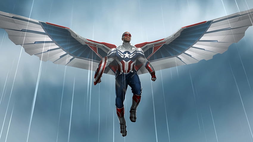 Offizielle Konzeptkunst von Sam Wilsons Captain America-Anzug aus Assembled: The Making of The Falcon and The Winter Soldier: Marvelstudios, Sam Wilson Captain America HD-Hintergrundbild
