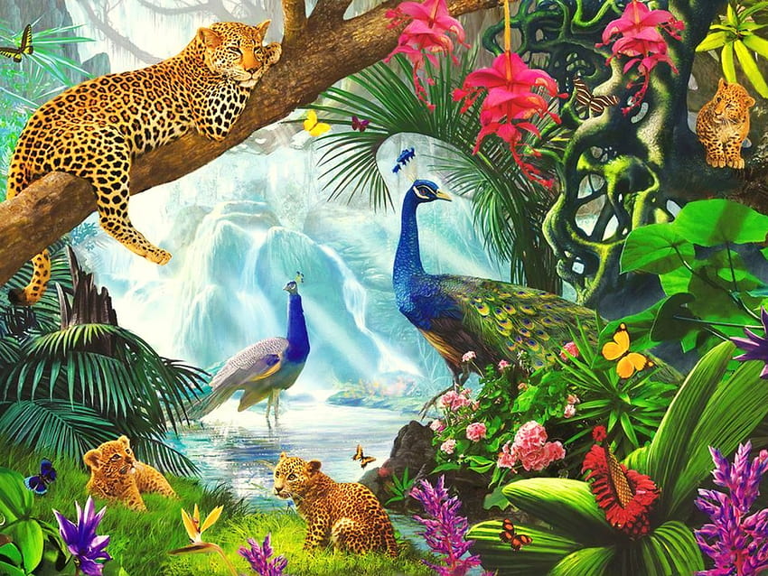 Lovely Wild Animals Paradise, peacock paradise HD wallpaper