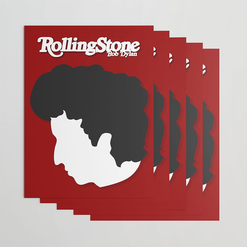 Bob Dylan, Minimalist Rolling Stone Magazine Cover Geschenkpapier von classicart, Bob Dylan Poster minimal HD-Handy-Hintergrundbild