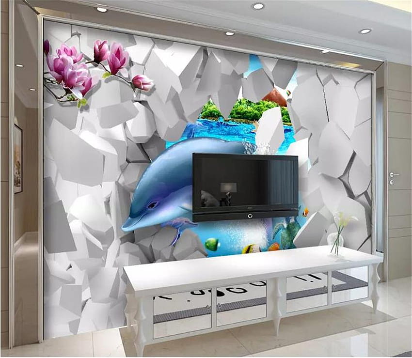Custom 3d Stylish Modern Underwater World Dolphin Cool 3D Living Room  Bedroom Backgrounds Wall Decoration Mural On From Yunlin188, $ HD  wallpaper | Pxfuel