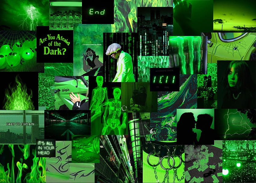 neon green aesthetic laptop in 2020, dark green grunge aesthetic HD wallpaper