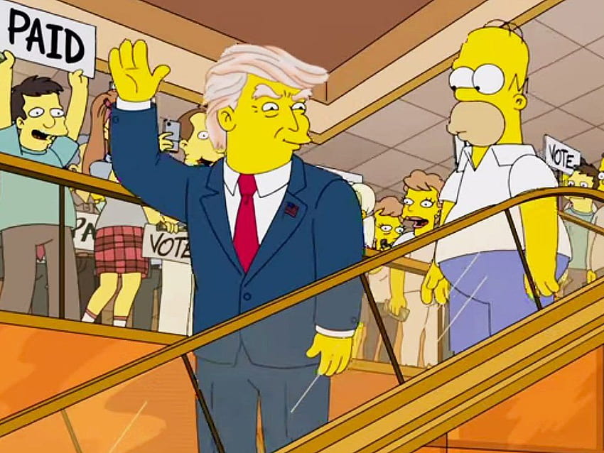 The Simpsons odpowiada na przewidywania dotyczące prezydentury Donalda Trumpa, donald trump the simpsons Tapeta HD