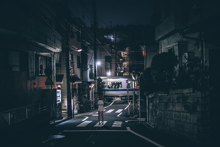 Japan, Street, Lights, Night, Urban ...wallup, dark japan HD wallpaper