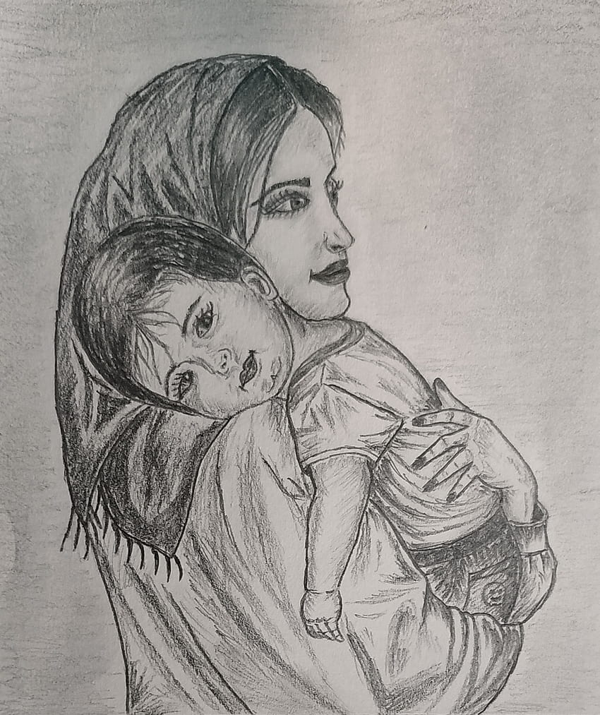 How To Draw Mother And Child, Step by Step, Drawing Guide, by Dawn -  DragoArt
