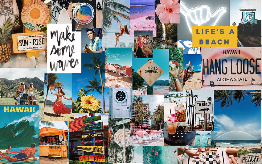 Collage de Hawái, collage de viaje fondo de pantalla