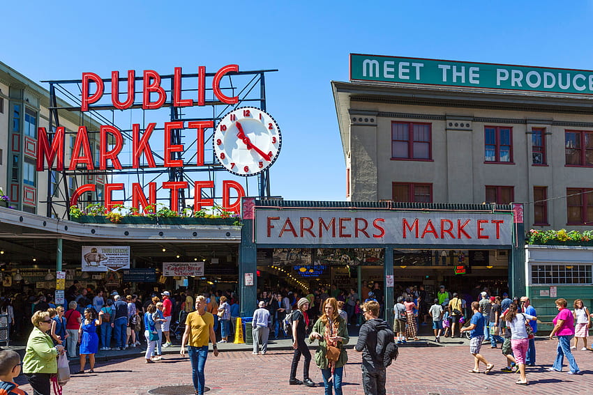 Best 5 Pike Place Market on Hip, summer market HD wallpaper