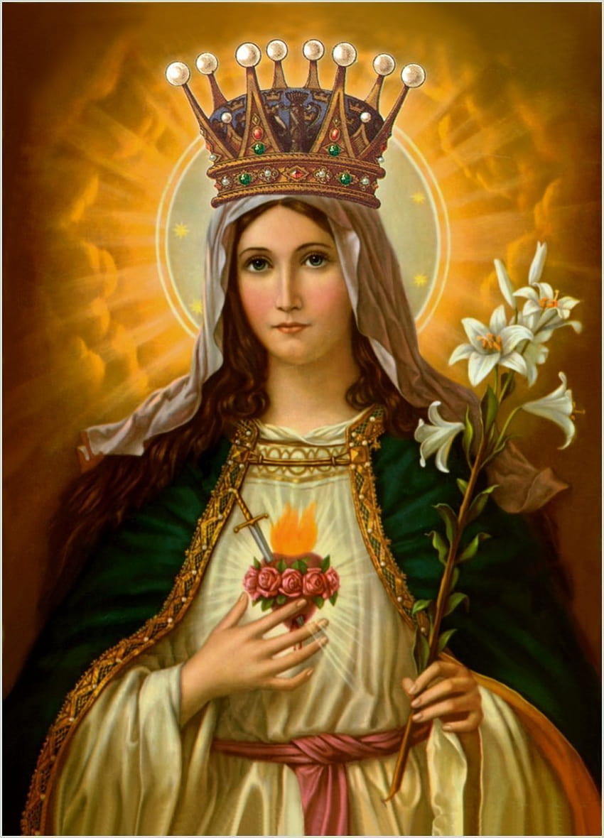 Our Lady Immaculate Heart of Mary POSTER 12x18 Virgin Mary print Madonna painting Catholic Christian Religious Holy Wall Art Decor for Home Room Chapel : Handmade Products, the immaculate heart of mary HD phone wallpaper