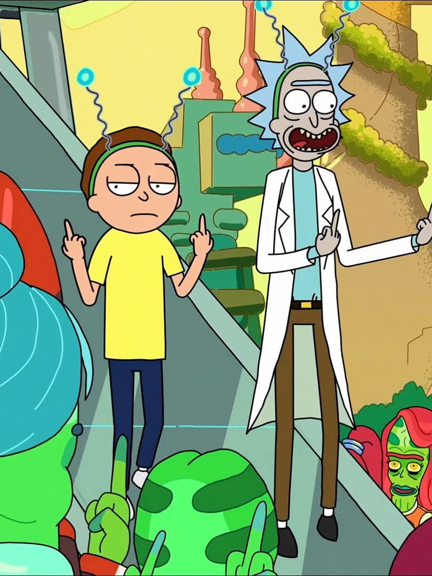 Cómo hacer los mejores disfraces de 'Rick and Morty' para Halloween, rick and morty dedo medio fondo de pantalla del teléfono