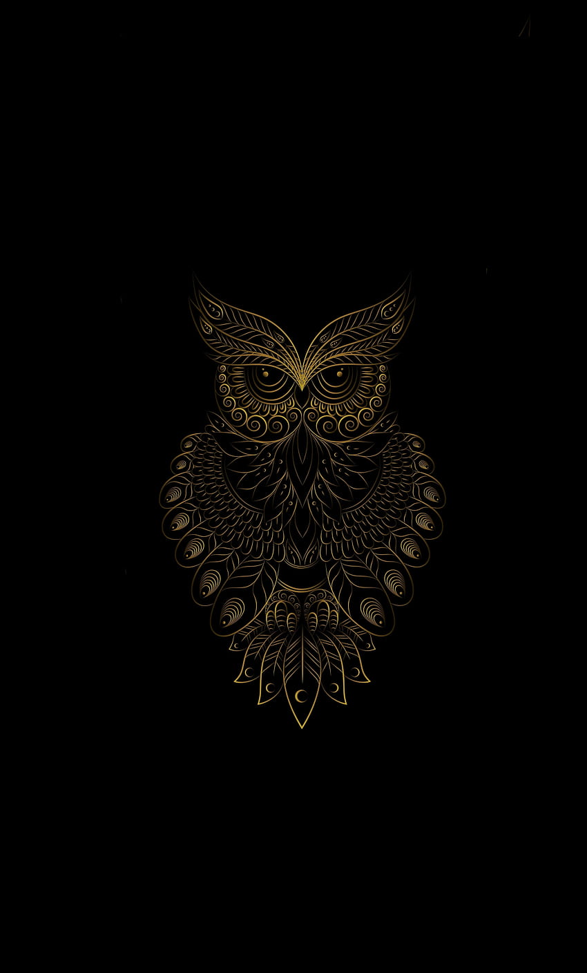 1280x2120 golden owl bird, pattern, art, iphone 6 plus, 1280x2120 , background, 24659, dark owl HD phone wallpaper