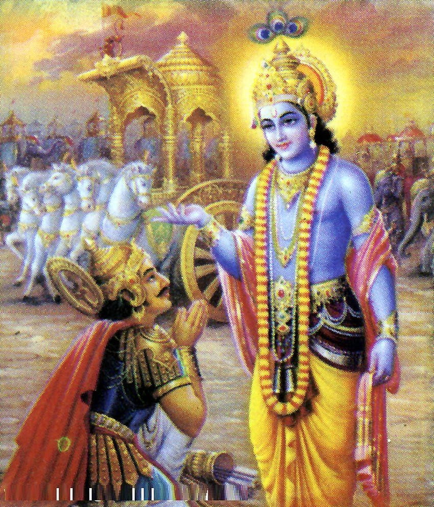 Lord Krishna Arjun Mahabharat, Lord Krishna e Arjuna Sfondo del telefono HD