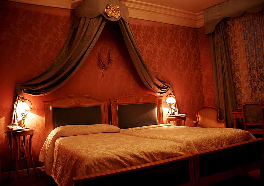 Belle, Cottage, Intérieur, Conception, Romantique, Chambre à coucher, cottage romantique Fond d'écran HD