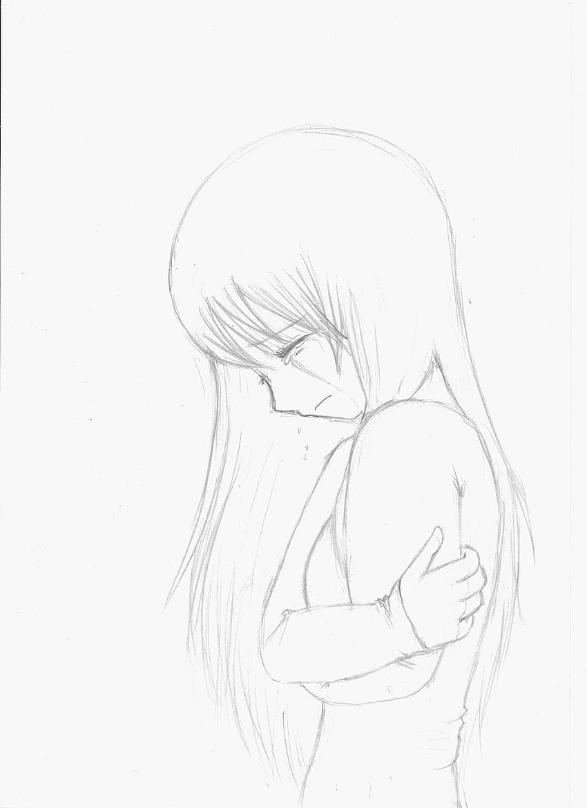 Premium Vector  Black and white frightened depressed sad girl looks lonely  vector illustration of a helpless frightened child anxiety and fear