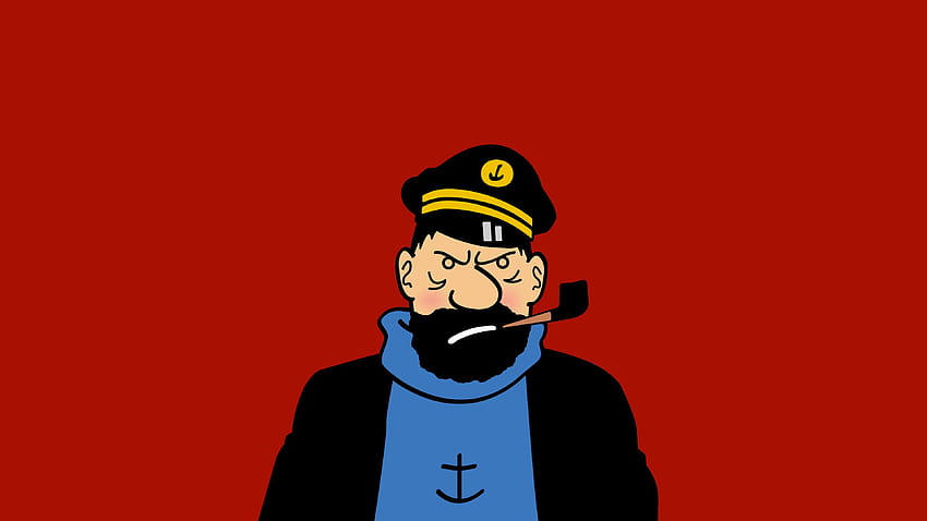 Captain Archibald Haddock, Herge, Sailors, Tintin, Drawing, Comics, Red / 모바일 배경 HD 월페이퍼