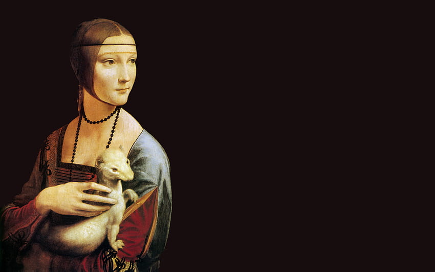 lady, With, An, Ermine, Painting, Black / and Mobile Backgrounds HD wallpaper