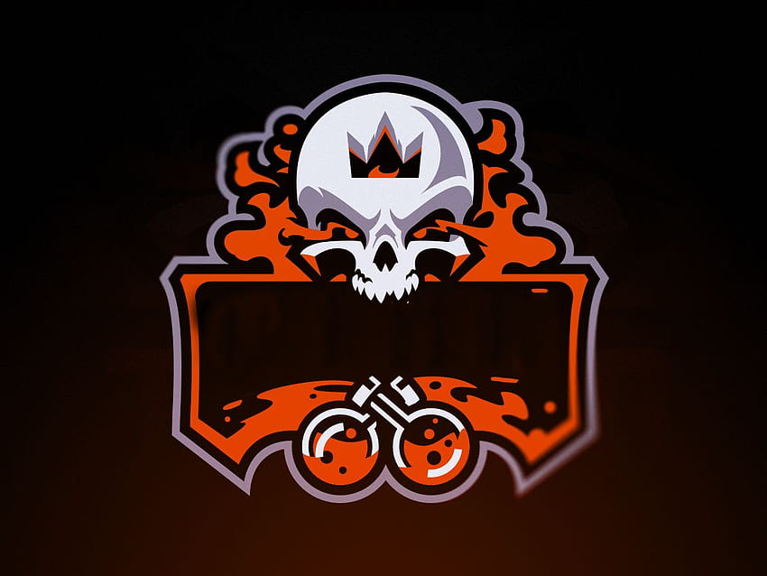 Fire skull esport mascot logo design Royalty Free Vector