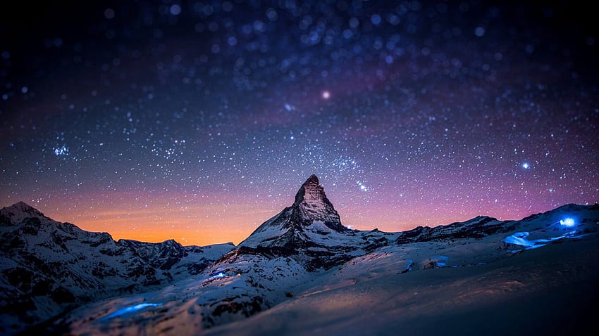śnieg, zima, Matterhorn, natura, niewyraźne, kraj, góry / i mobilne tła, rozmycie natury zima Tapeta HD