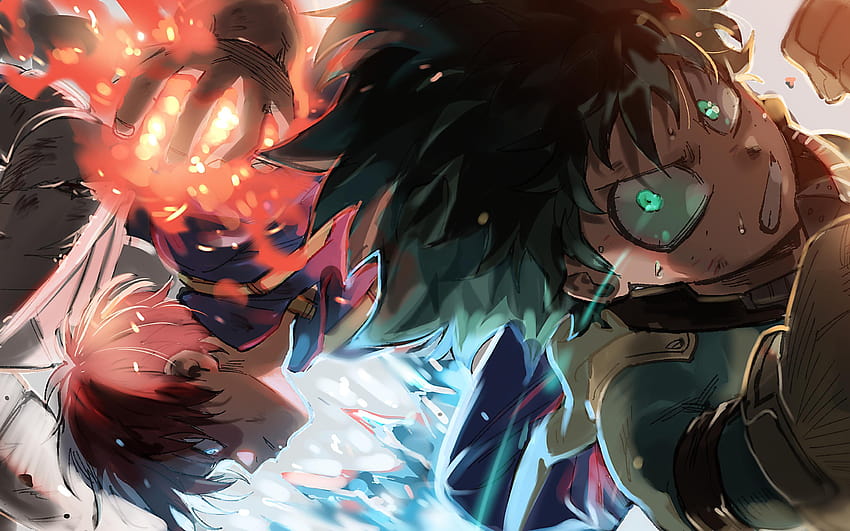 Izuku Midoriya, Shouto Todoroki, artwork, my hero academia todoroki HD ...