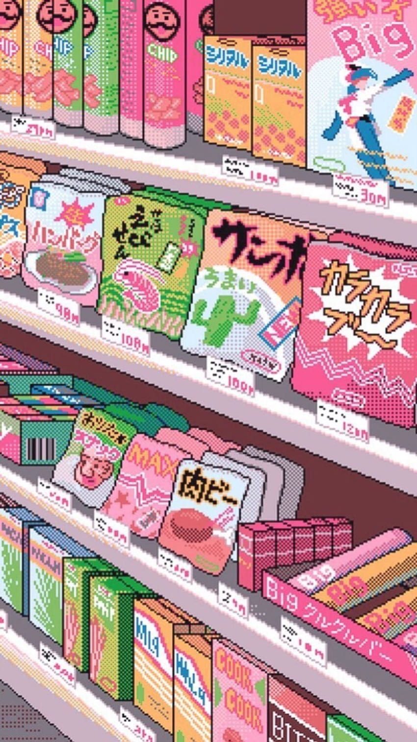 Retro Vintage Aesthetic Anime, 90er Jahre rosa und blaue Anime-Ästhetik HD-Handy-Hintergrundbild