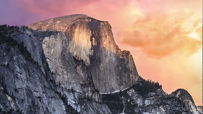 Góra, Las, Park Narodowy Yosemite, Apple Inc., OS X, Natura, Rock / and Mobile Backgrounds, Park Narodowy Yosemite góry Tapeta HD