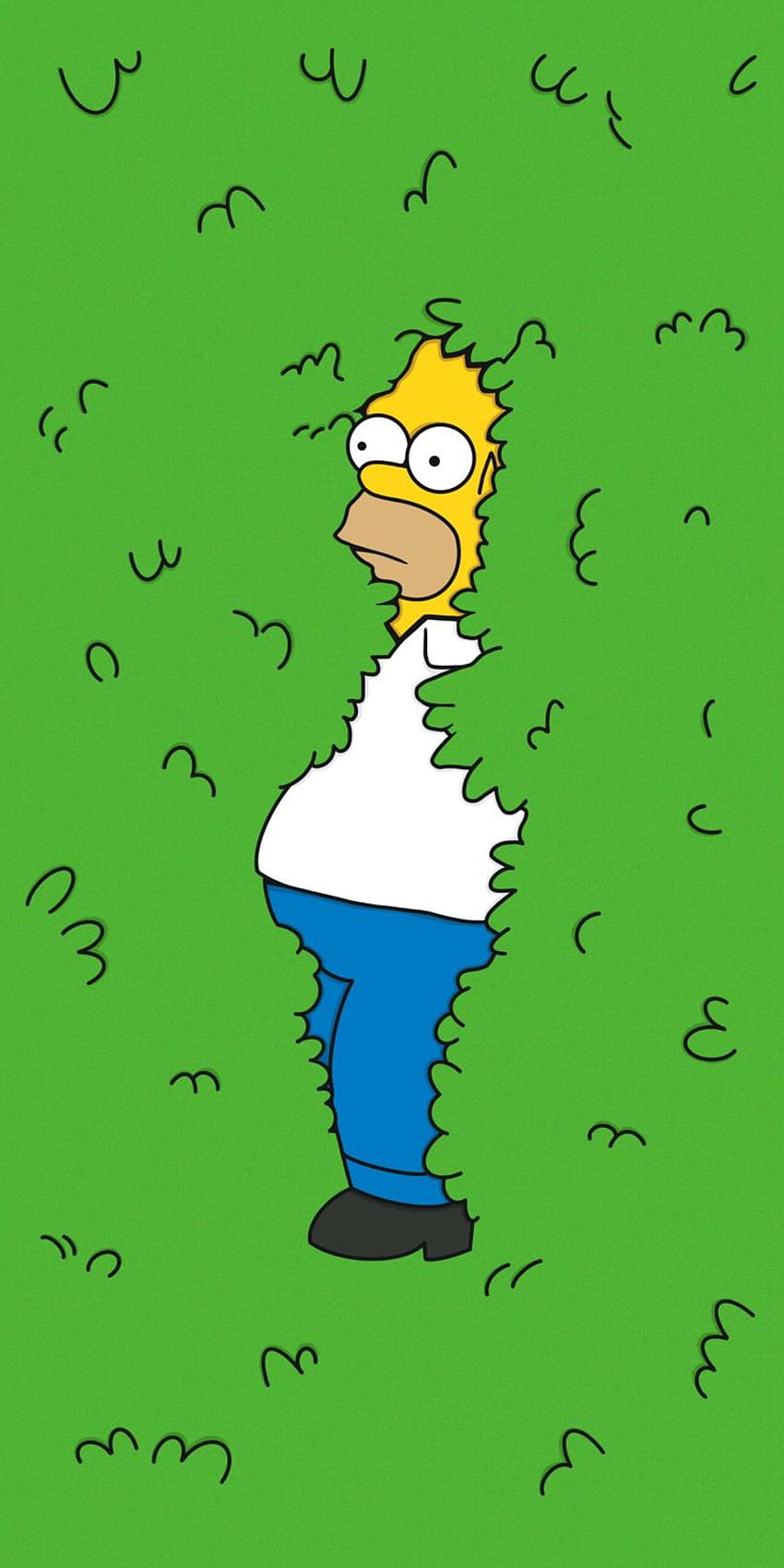 Homer Simpson zieht sich in Büsche zurück, iPhone Simpsons HD-Handy-Hintergrundbild