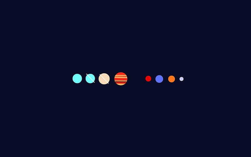 Minimalist Solar System、最小限の太陽系 高画質の壁紙