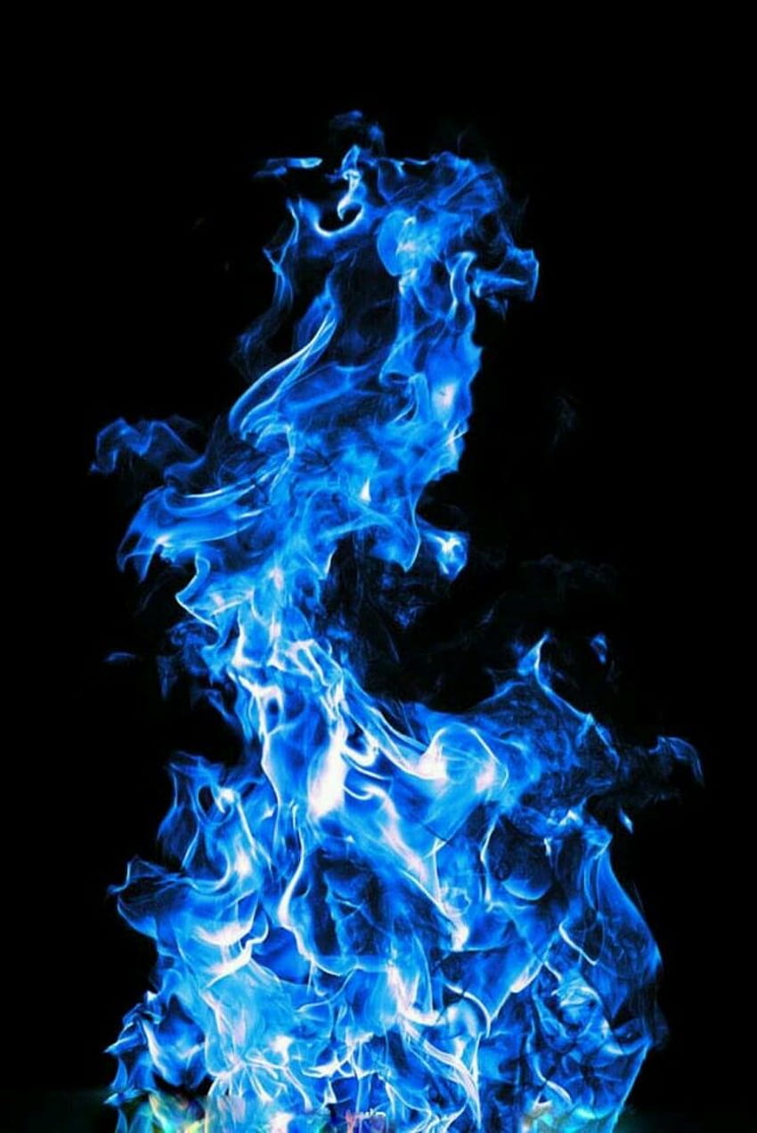 niebieski płomień, estetyka niebieskiego ognia Tapeta na telefon HD
