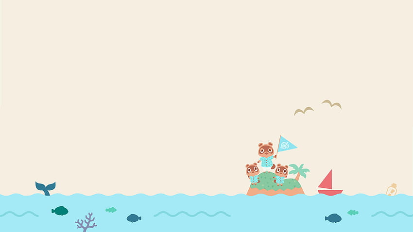 I made the New Horizons dock design into a more decorated, animal crossing HD wallpaper