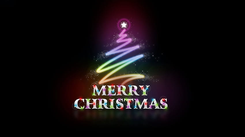 Merry Christmas, neon christmas HD wallpaper