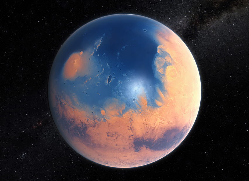 Artist's impression of Mars four billion years ago, mars industries HD wallpaper