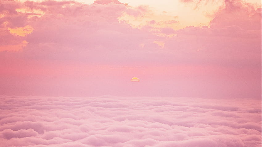 2560x1440 斜面、丘、雲、夕焼け、ピンク ワイドスクリーン 16:9 背景、夕焼けピンク 高画質の壁紙