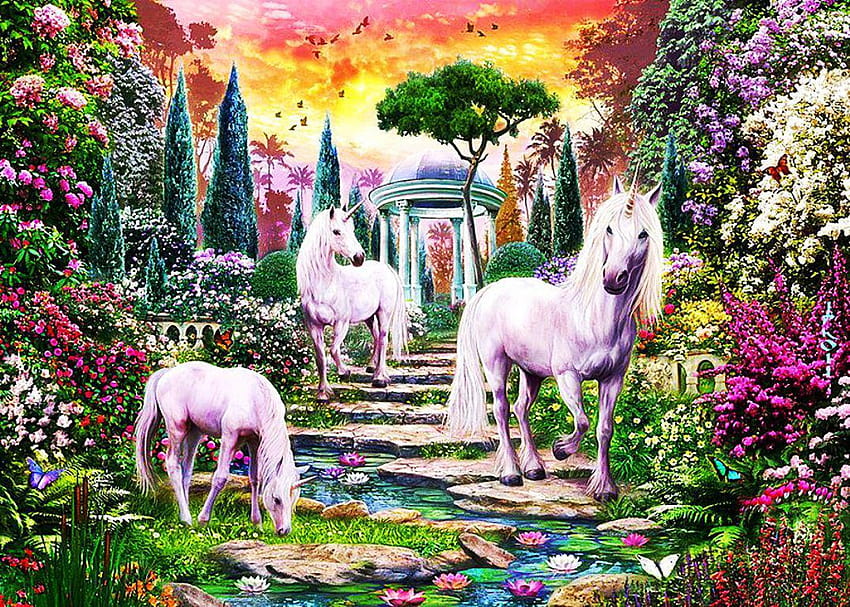 3 Fairy Garden, garden fairy HD wallpaper