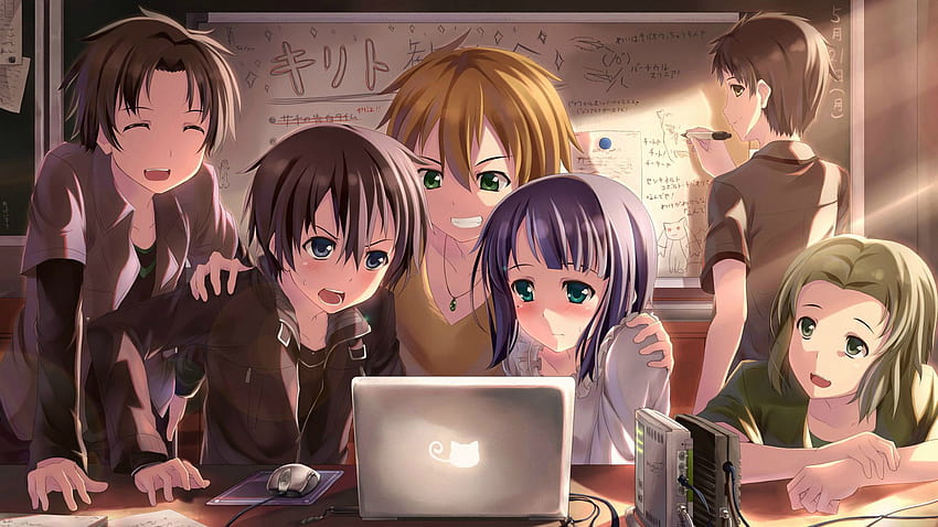 Laptop Anime Estetis Sedih di Anjing, estetika anime laptop Wallpaper HD