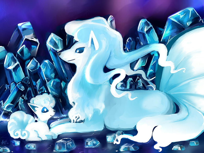Ninetales and Vulpix ice alola version POKEMON by AliceMMH on, alolan ninetales HD wallpaper