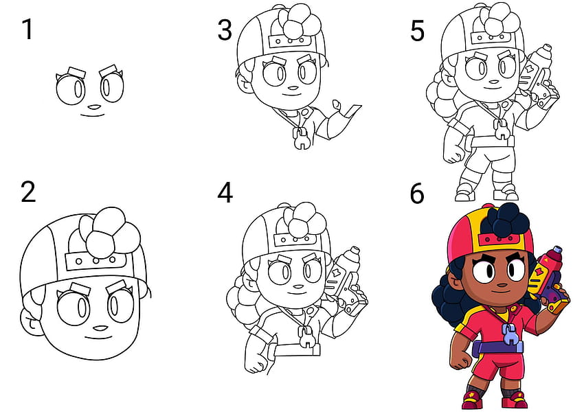 How to draw a Meg fighter from the Brawl Stars game HD wallpaper