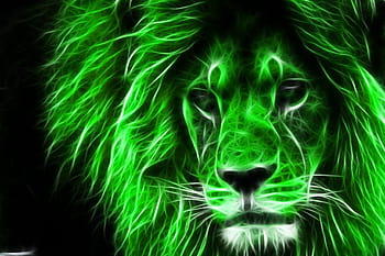 Crystal green Fire lion backdrop. AI generated 22132534 Stock Photo at  Vecteezy