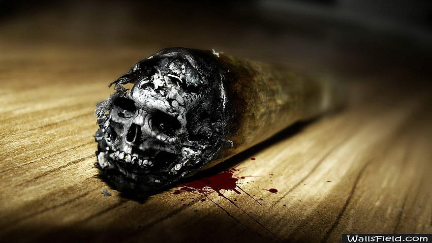 Skull The End Cigarette HD wallpaper