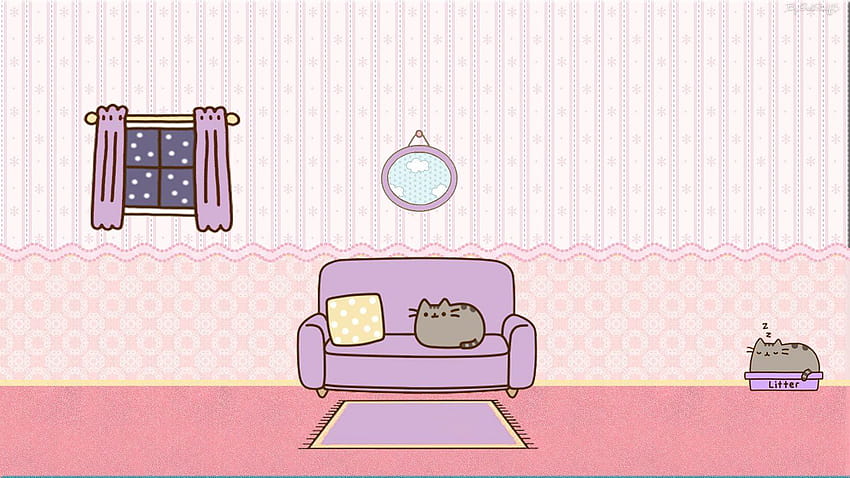 Pusheen Cat Computer Backgrounds, pusheen spring HD wallpaper