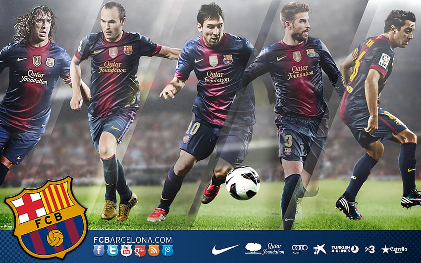 FC Barcelona, ​​Fußballspieler, Fußballspieler, Spieler, Mannschaftssport, Fußball, Mannschaft, Ballspiel, Fußball, Sportstätte, Sport, Barcelona-Legenden HD-Hintergrundbild