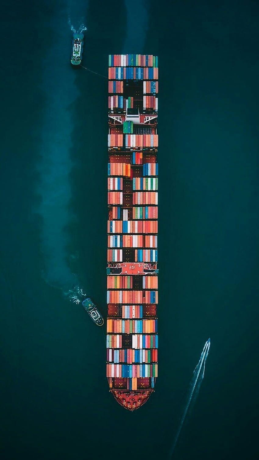 Container Ship Aerial View iPhone, cargo ships HD phone wallpaper