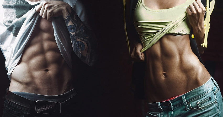 Fitness, gym couple HD wallpaper