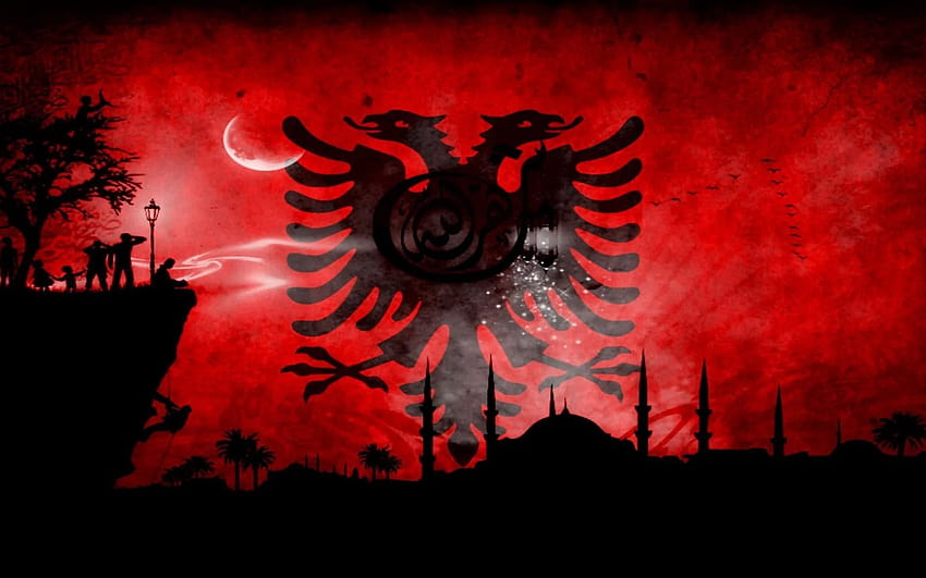 7 Albania, bandiera albanese Sfondo HD