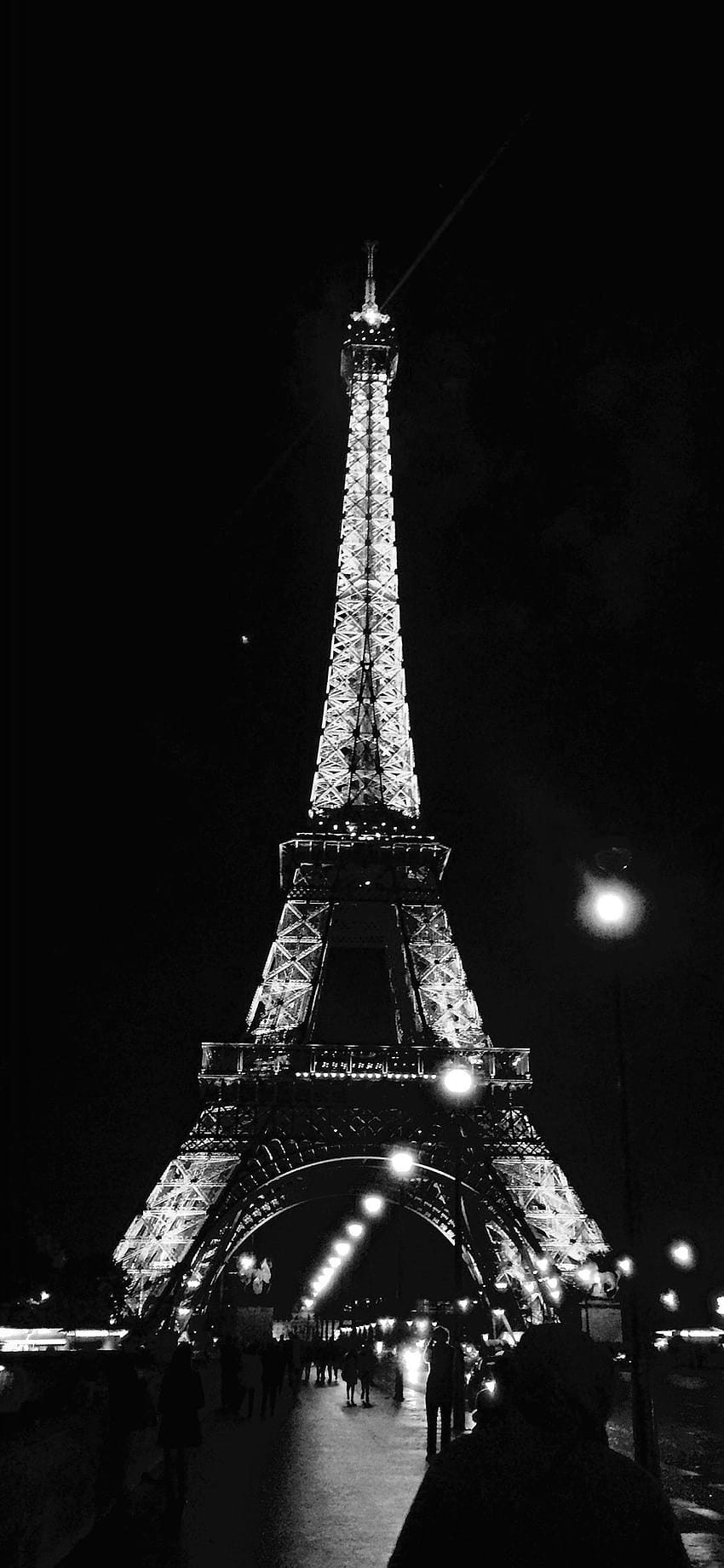 Eiffelturm Schwarzweiß, schwarzes Paris HD-Handy-Hintergrundbild