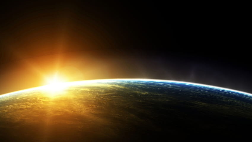 NASA 宇宙から、地球の日の出 高画質の壁紙
