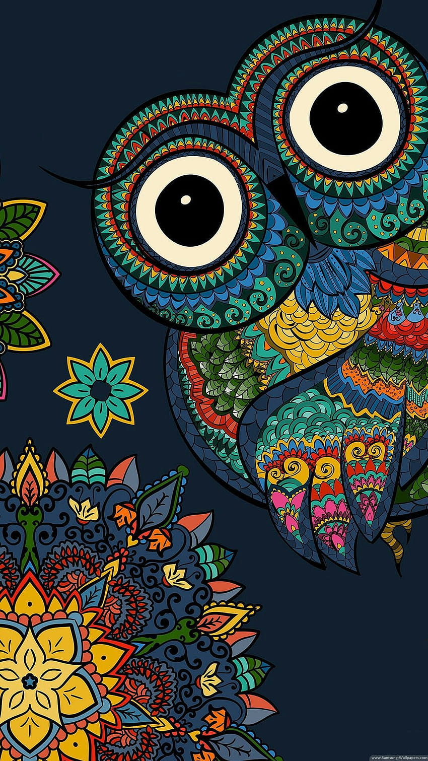 Trippy Owl HD phone wallpaper