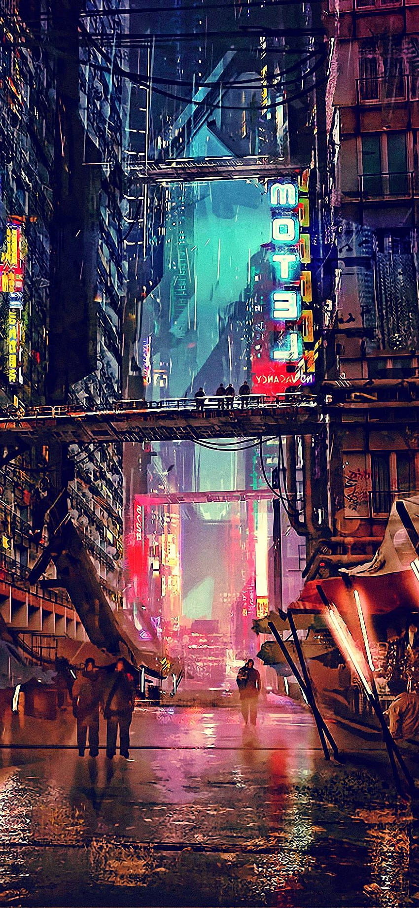 night artwork futuristic city cyberpunk Iphone X in 2020 HD phone wallpaper