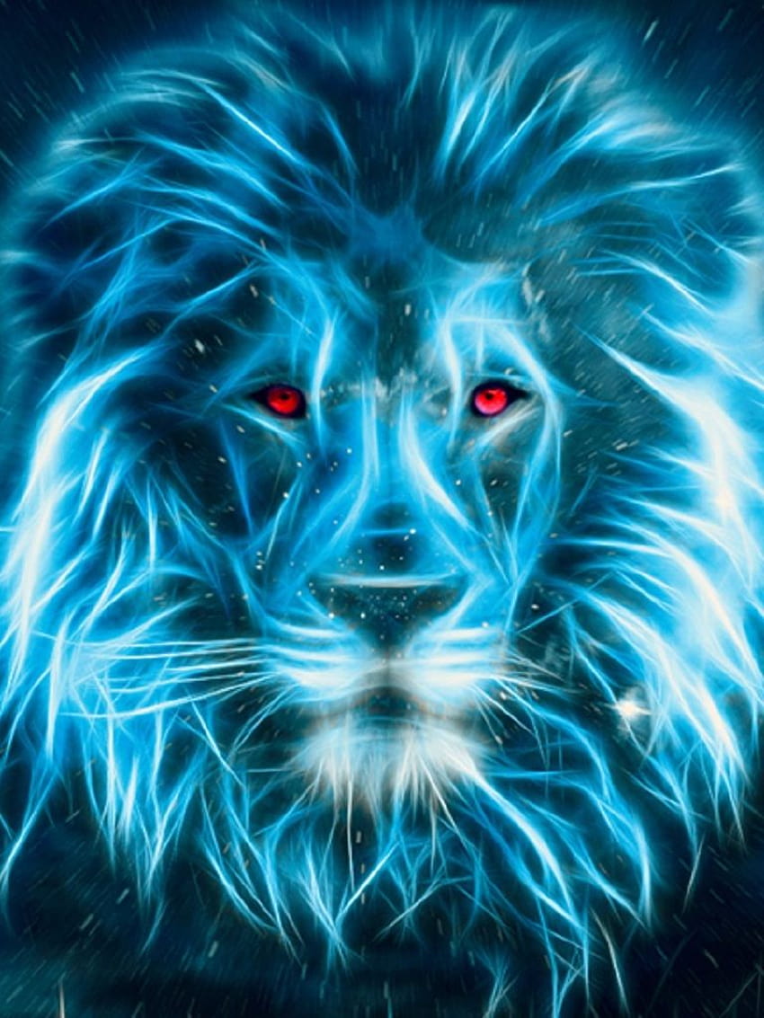 León en azul [1920*1080] :, león azul fondo de pantalla del teléfono