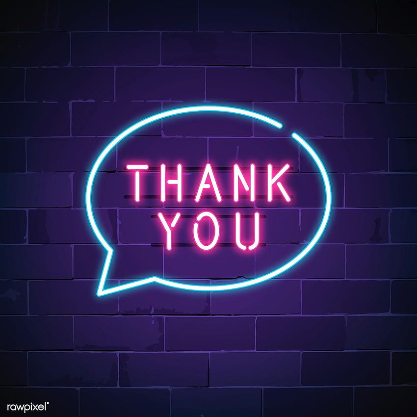 premium vector of Thank you neon sign vector 537680, thank you aesthetic HD phone wallpaper