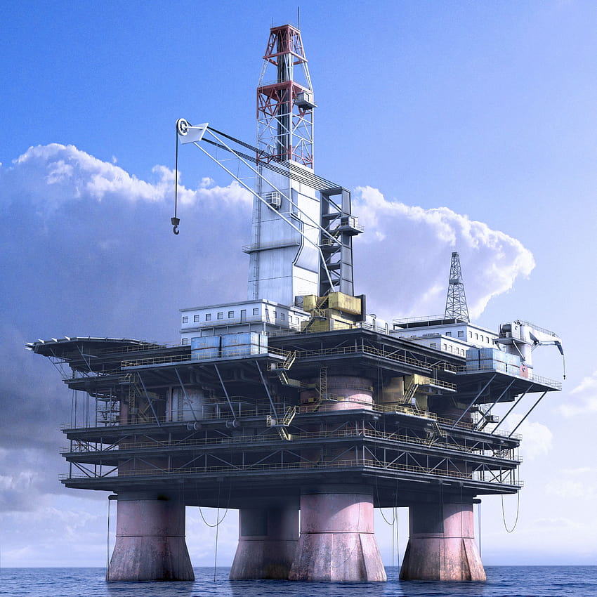 offshore oil rig, drilling HD phone wallpaper