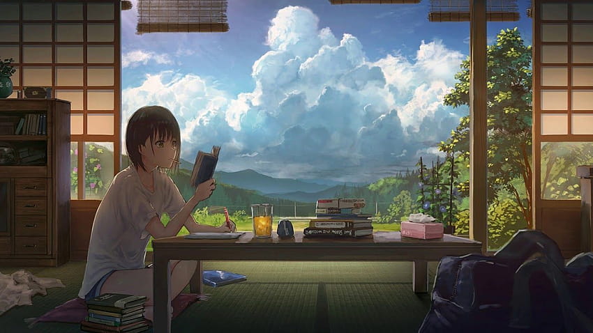 Épinglé sur Anime Arts,Lofi Music and More :), lofi summer clouds Fond d'écran HD
