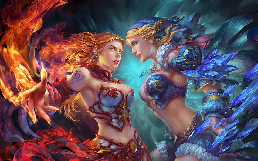 Lina And Crystal Maiden Dota 2 Hero Art For papel de parede HD